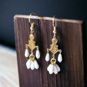 Art Deco Earrings Chandelier White Gold wedding